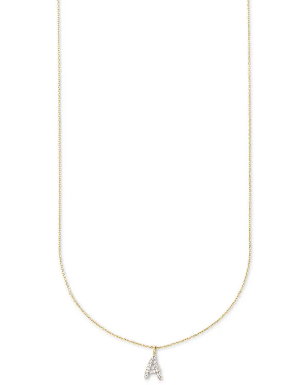 Diamond Letter A Pendant Necklace In 14K Yellow Gold^Kendra Scott Discount