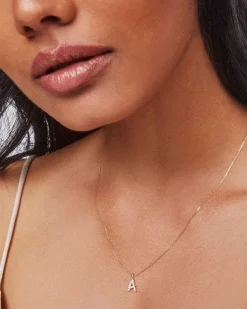 Diamond Letter A Pendant Necklace In 14K Yellow Gold^Kendra Scott Discount