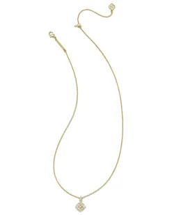 Dira Gold Crystal Short Pendant Necklace In White Crystal^Kendra Scott Clearance