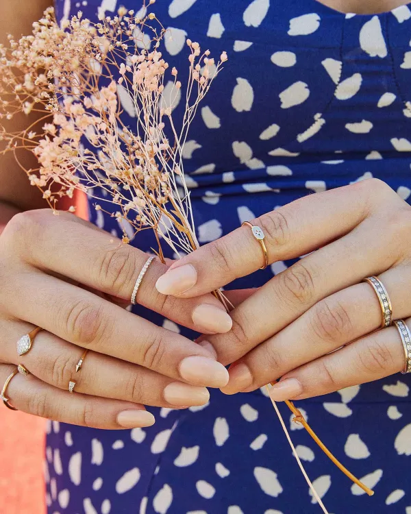 Drew 14K Yellow Gold Band Ring In White Diamond^Kendra Scott Fashion