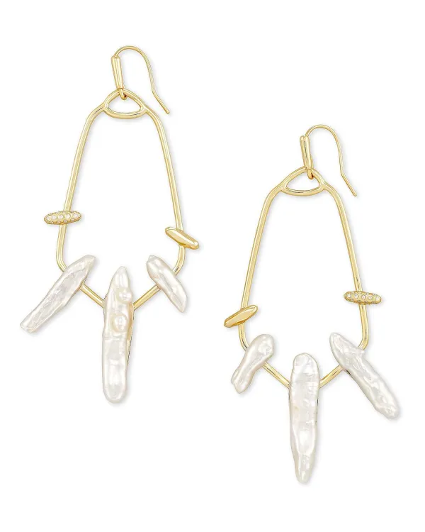 Eileen Gold Statement Earrings In White Pearl^Kendra Scott Cheap