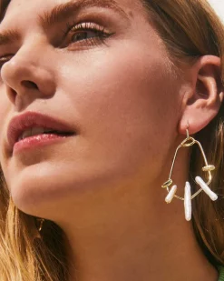 Eileen Gold Statement Earrings In White Pearl^Kendra Scott Cheap