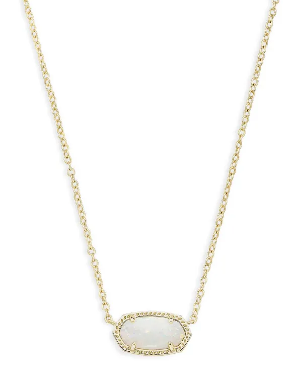 Elisa Gold Pendant Necklace In White Kyocera Opal^Kendra Scott Fashion