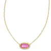 Elisa Gold Ridge Frame Short Pendant Necklace In Azalea Illusion^Kendra Scott Discount