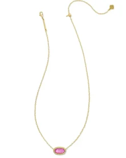 Elisa Gold Ridge Frame Short Pendant Necklace In Azalea Illusion^Kendra Scott Discount