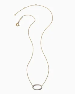 Elisa 14K Yellow Gold Open Frame Pendant Necklace In White Diamond^Kendra Scott Hot