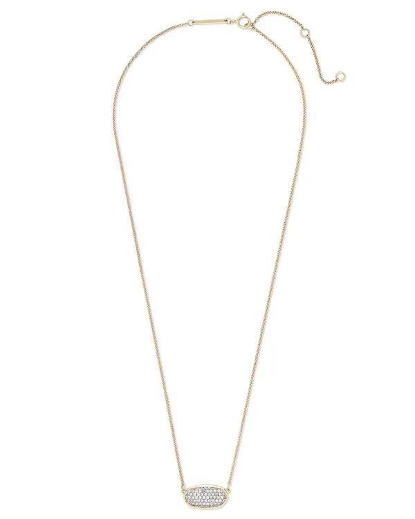Elisa Pendant Necklace In Pave Diamond And 14K Yellow Gold^Kendra Scott Sale