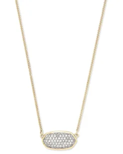 Elisa Pendant Necklace In Pave Diamond And 14K Yellow Gold^Kendra Scott Sale