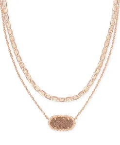Elisa Rose Gold Multi Strand Necklace In Rose Gold Drusy^Kendra Scott Best
