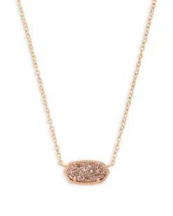 Elisa Rose Gold Pendant Necklace In Rose Gold Drusy^Kendra Scott Cheap