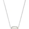 Elisa Silver Pendant Necklace In White Kyocera Opal^Kendra Scott Outlet