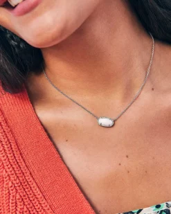Elisa Silver Pendant Necklace In White Kyocera Opal^Kendra Scott Outlet