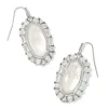 Elle Silver Crystal Frame Drop Earrings In Ivory Mother-Of-Pearl^Kendra Scott Fashion