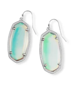 Elle Silver Drop Earrings In Dichroic Glass^Kendra Scott New