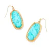 Elle Vintage Gold Etch Frame Drop Earrings In Variegated Turquoise Magnesite^Kendra Scott Store