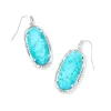 Elle Vintage Silver Etch Frame Drop Earrings In Variegated Turquoise Magnesite^Kendra Scott Clearance