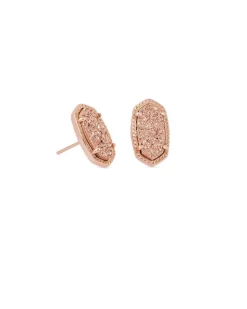Ellie Rose Gold Stud Earrings In Rose Gold Drusy^Kendra Scott Flash Sale
