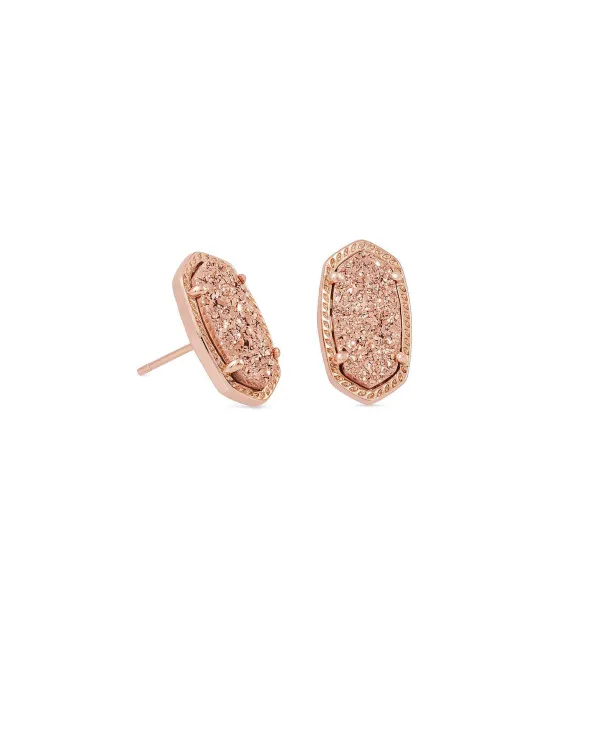 Ellie Rose Gold Stud Earrings In Rose Gold Drusy^Kendra Scott Flash Sale