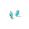 Ellie Vintage Silver Etch Frame Stud Earrings In Variegated Turquoise Magnesite^Kendra Scott Online