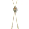 Ember Gold Bolo Necklace In Bronze Veined Turquoise Magnesite Red Oyster^Kendra Scott Flash Sale
