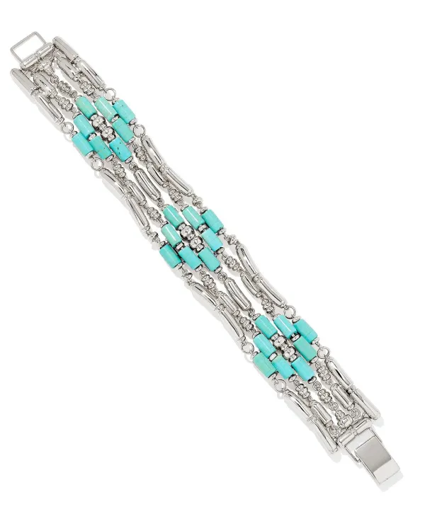 Ember Silver Statement Cuff Bracelet In Variegated Turquoise Magnesite^Kendra Scott Online