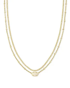 Emilie Gold Multi Strand Necklace In Iridescent Drusy^Kendra Scott Outlet