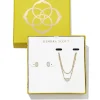 Emilie Gold Multi Strand Necklace & Stud Gift Set In Iridescent Drusy^Kendra Scott New