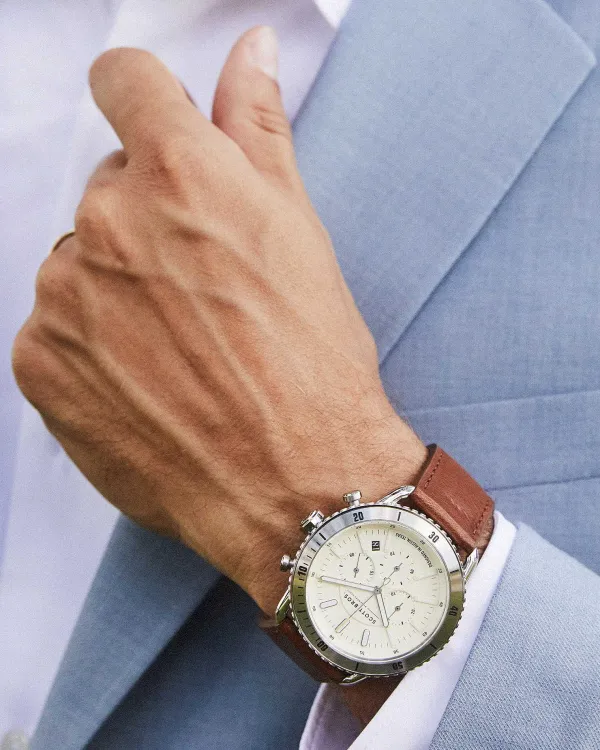 Evans Stainless Steel 44Mm Chronograph Watch In Ivory^Kendra Scott Online