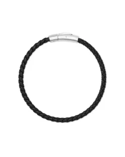 Evans Sterling Silver Corded Bracelet In Black Leather^Kendra Scott Cheap