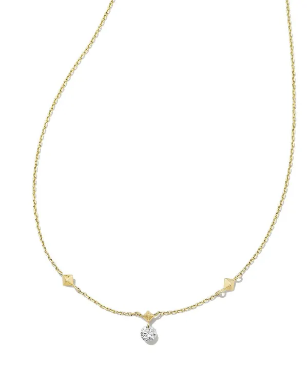 Floating Lab Grown White Diamond Pendant Necklace In 14K Yellow Gold^Kendra Scott Sale