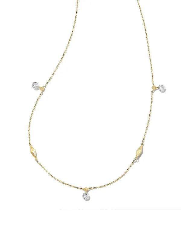 Floating Lab Grown White Diamond Strand Necklace In 14K Yellow Gold^Kendra Scott Fashion