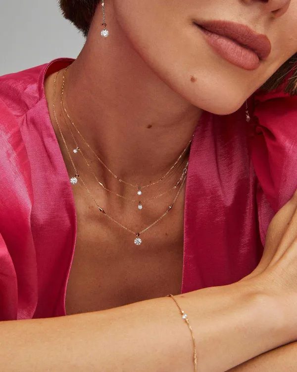 Floating Lab Grown White Diamond Strand Necklace In 14K Yellow Gold^Kendra Scott Fashion