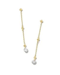 Floating Lab Grown White Diamond Linear Earrings In 14K Yellow Gold^Kendra Scott Outlet