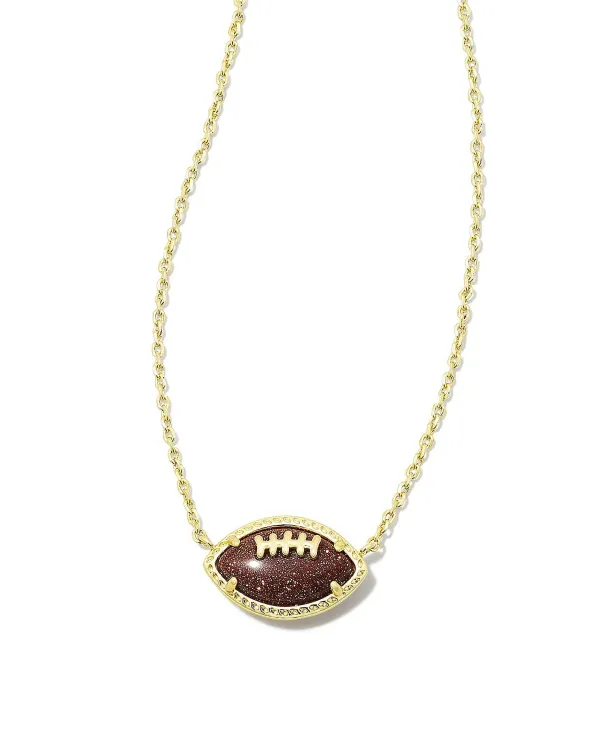 Football Gold Short Pendant Necklace In Orange Goldstone^Kendra Scott Fashion