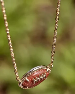 Football Gold Short Pendant Necklace In Orange Goldstone^Kendra Scott Fashion