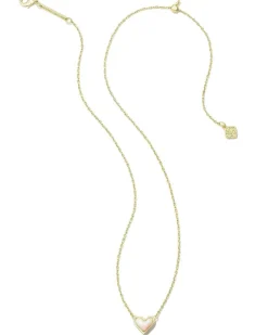 Framed Ari Heart Gold Short Pendant Necklace In White Opalescent Resin^Kendra Scott Discount