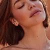 Framed Ari Heart Gold Stud Earrings In Light Pink Drusy^Kendra Scott Store