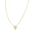 Framed Gold Tess Satellite Short Pendant Necklace In Luster Light Blue Kyocera Opal^Kendra Scott Cheap