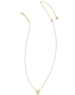 Framed Gold Tess Satellite Short Pendant Necklace In Luster Light Blue Kyocera Opal^Kendra Scott Cheap