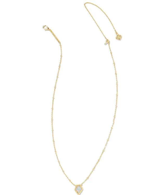 Framed Gold Tess Satellite Short Pendant Necklace In Luster Light Blue Kyocera Opal^Kendra Scott Cheap