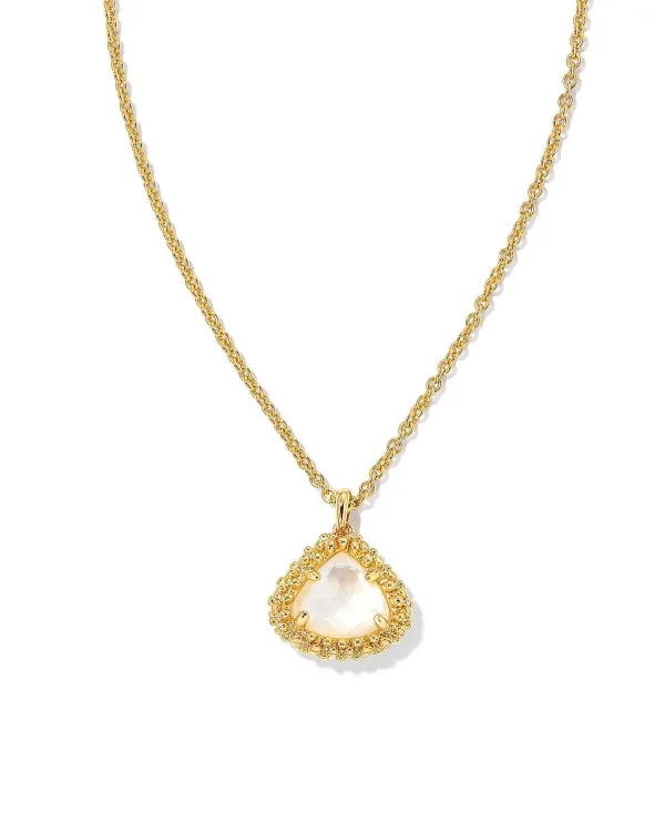 Framed Kendall Gold Short Pendant Necklace In Ivory Mother-Of-Pearl^Kendra Scott Cheap