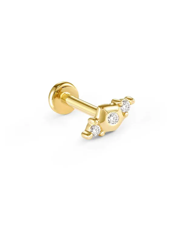 Giselle 14K Yellow Gold Single Stud Earring In White Diamond^Kendra Scott Store