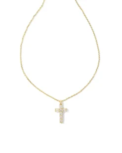 Gracie Gold Cross Short Pendant Necklace In White Crystal^Kendra Scott Outlet