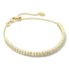 Gracie Silver Tennis Delicate Chain Bracelet In White Crystal^Kendra Scott Sale