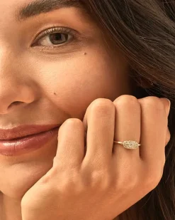 Grayson Gold Band Ring In White Crystal^Kendra Scott Discount