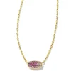 Grayson Gold Crystal Pendant Necklace In Pink Ombre^Kendra Scott Clearance