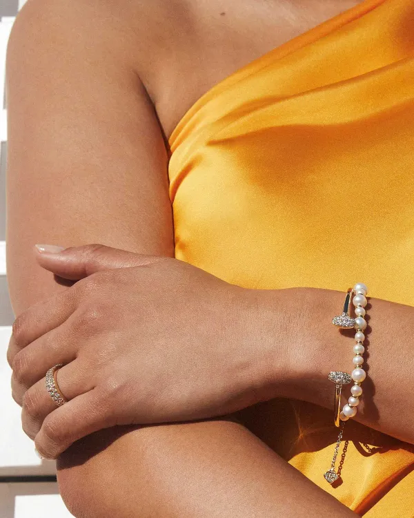 Grayson Gold Cuff Bracelet In White Crystal^Kendra Scott New