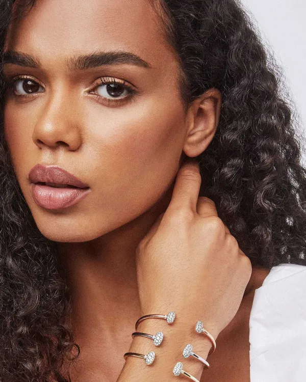 Grayson Gold Cuff Bracelet In White Crystal^Kendra Scott New