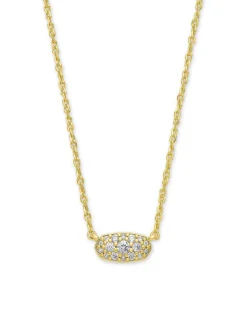 Grayson Gold Pendant Necklace In White Crystal^Kendra Scott Outlet