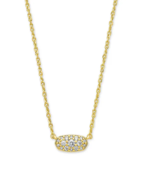 Grayson Gold Pendant Necklace In White Crystal^Kendra Scott Outlet